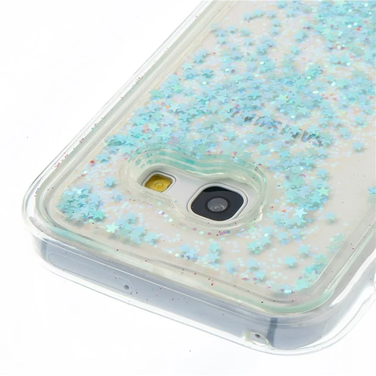 Cool Quicksand Dynamic Liquid Glitter Powder TPU Phone Case for Samsung Galaxy A3 (2017) - Silver / Blue