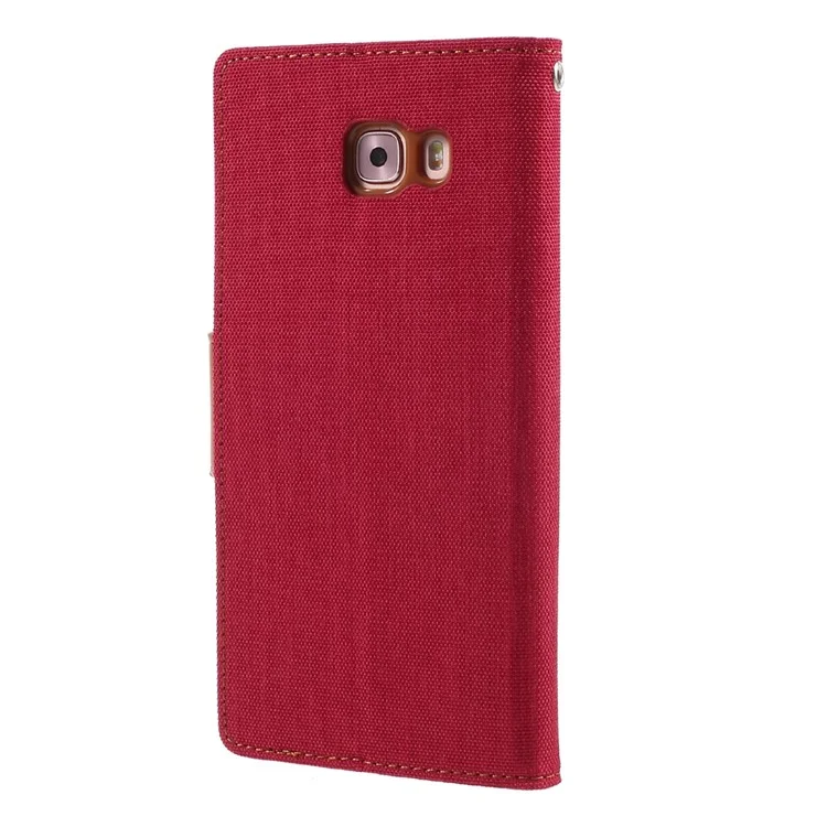 MERCURY GOOSPERY Canvas Leather Mobile Cover for Samsung Galaxy C9 Pro - Red