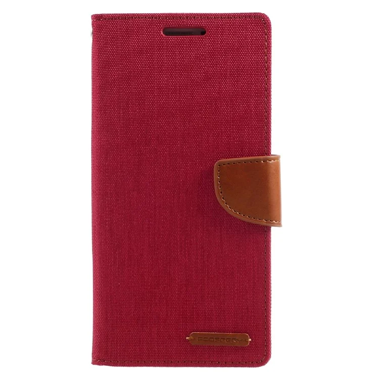 MERCURY GOOSPERY Canvas Leather Mobile Cover for Samsung Galaxy C9 Pro - Red