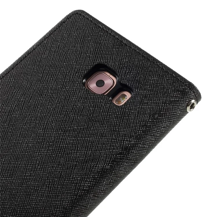 MERCURY GOOSPERY PU Leather Wallet Phone Cover for Samsung Galaxy C9 Pro - Black