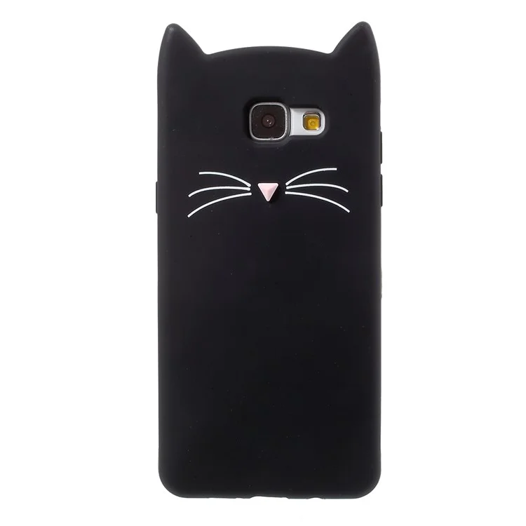 Cute 3D Mustache Cat Soft Silicone Mobile Casing for Samsung Galaxy A5 (2016) - Black