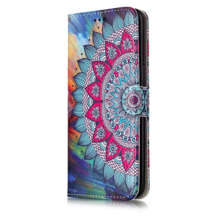 Pattern Printing Embossed Leather Mobile Phone Casing for Samsung Galaxy S8 Plus G955 - Flower