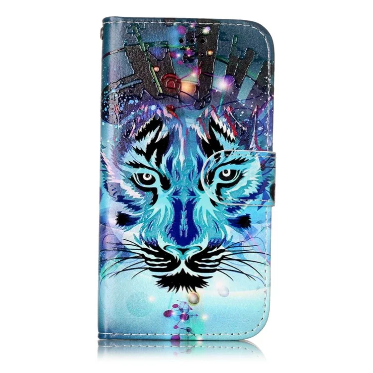 Pattern Printing Embossed Leather Protective Phone Case for Samsung Galaxy A3 (2017) - Tiger