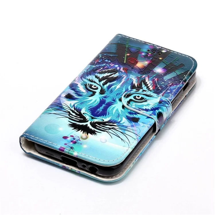 Pattern Printing Embossed Leather Protective Phone Case for Samsung Galaxy A3 (2017) - Tiger