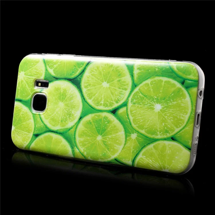 Pattern Printing Ultra-thin Gel TPU Cover for Samsung Galaxy S7 edge SM-G935 - Lemon