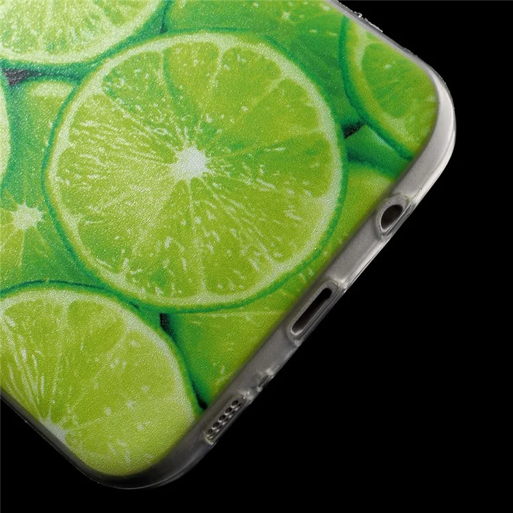 Pattern Printing Ultra-thin Gel TPU Cover for Samsung Galaxy S7 edge SM-G935 - Lemon