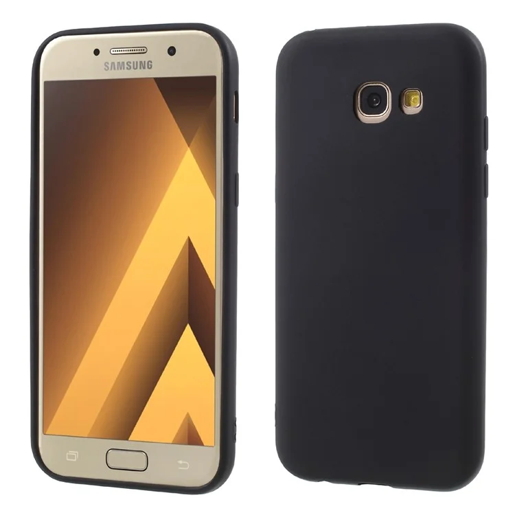 Matte Anti-fingerprint TPU Phone Case for Samsung Galaxy A3 (2017) - Black