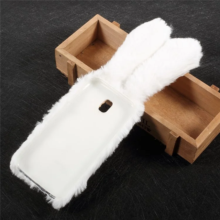 Bunny Design Rhinestone Fluffy TPU Case Cover for Samsung Galaxy J5 (2017) EU Version - White