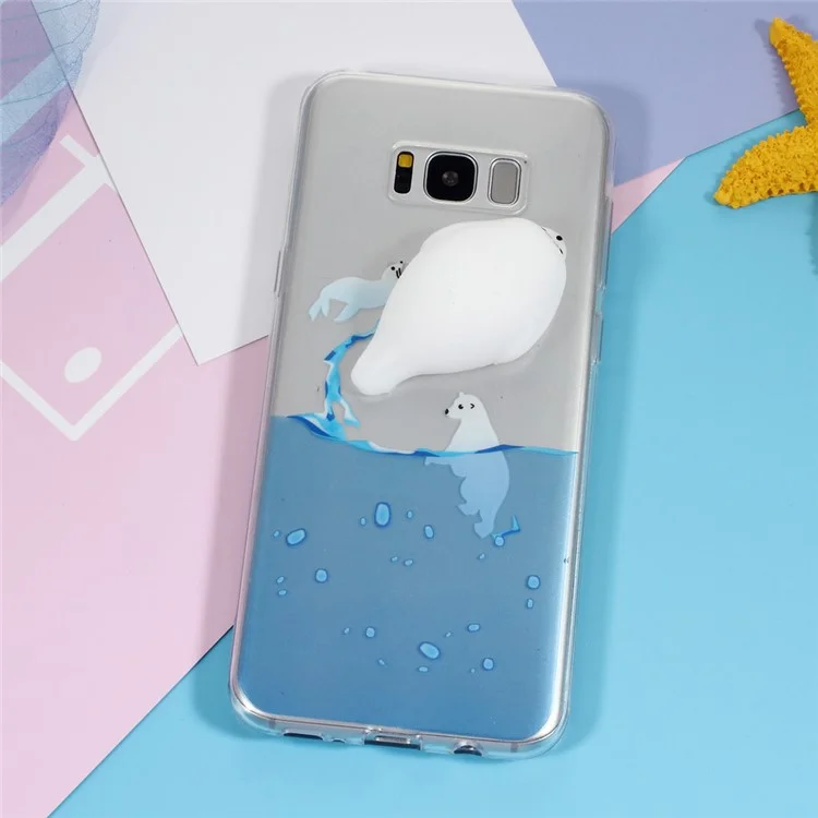 Squishy 3D Silicone Seal Sea Dog Pattern Printing TPU Gel Case for Samsung Galaxy S8 SM-G950