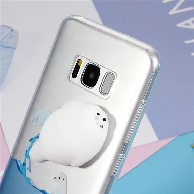 Squishy 3D Silicone Seal Sea Dog Pattern Printing TPU Gel Case for Samsung Galaxy S8 SM-G950