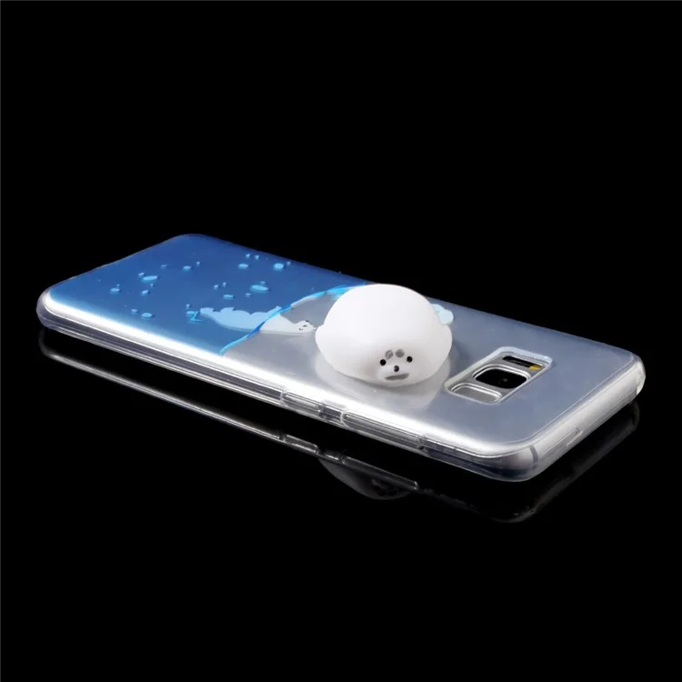 Squishy 3D Silicone Seal Sea Dog Pattern Printing TPU Gel Case for Samsung Galaxy S8 SM-G950