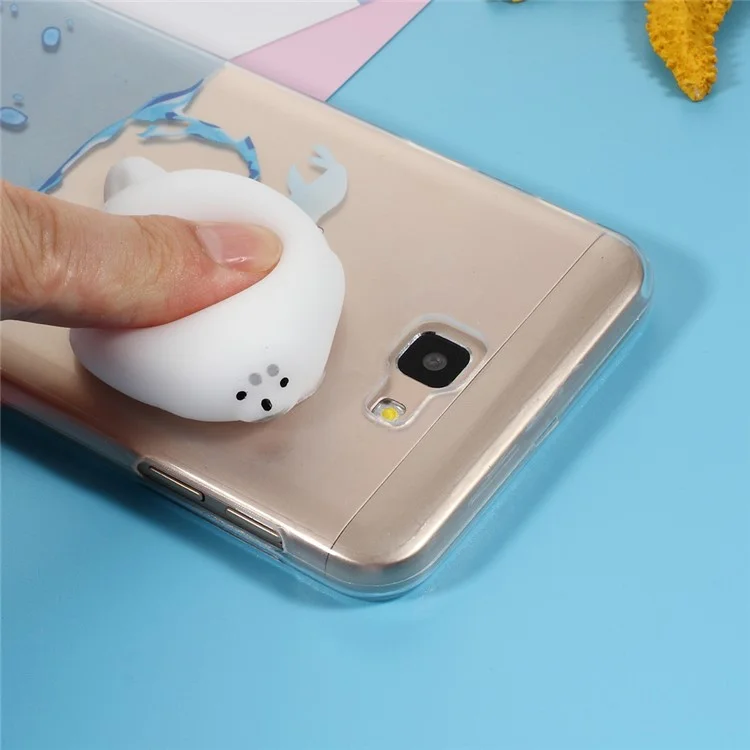 Soft Squishy 3D Silicone Seal Sea Dog Pattern Printing TPU Case for Samsung Galaxy J7 Prime/On7 2016