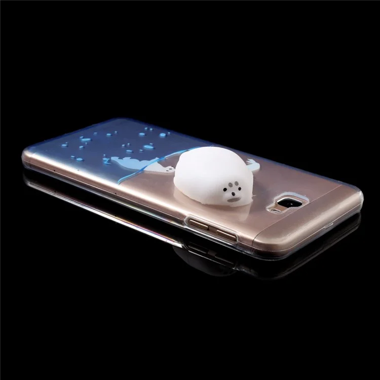 Soft Squishy 3D Silicone Seal Sea Dog Pattern Printing TPU Case for Samsung Galaxy J7 Prime/On7 2016
