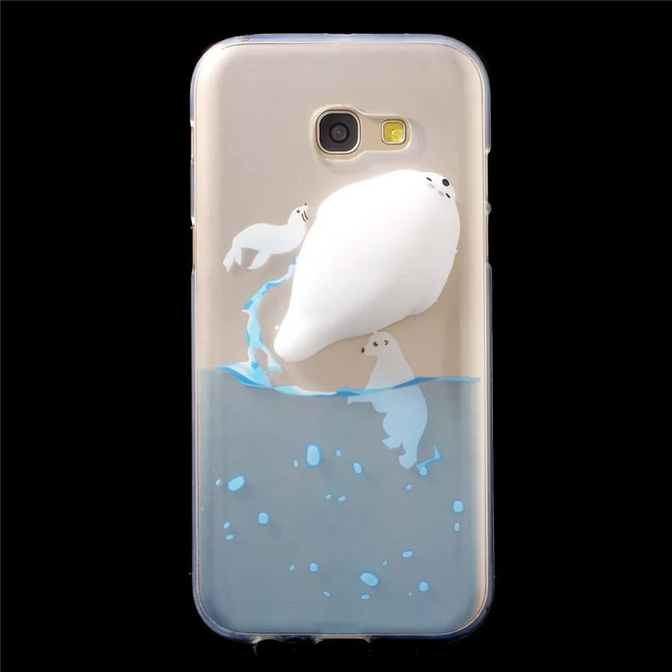 3D Squishy Silicone Seal Sea Dog Pattern Printing TPU Phone Case for Samsung Galaxy A5 (2017) SM-A520F