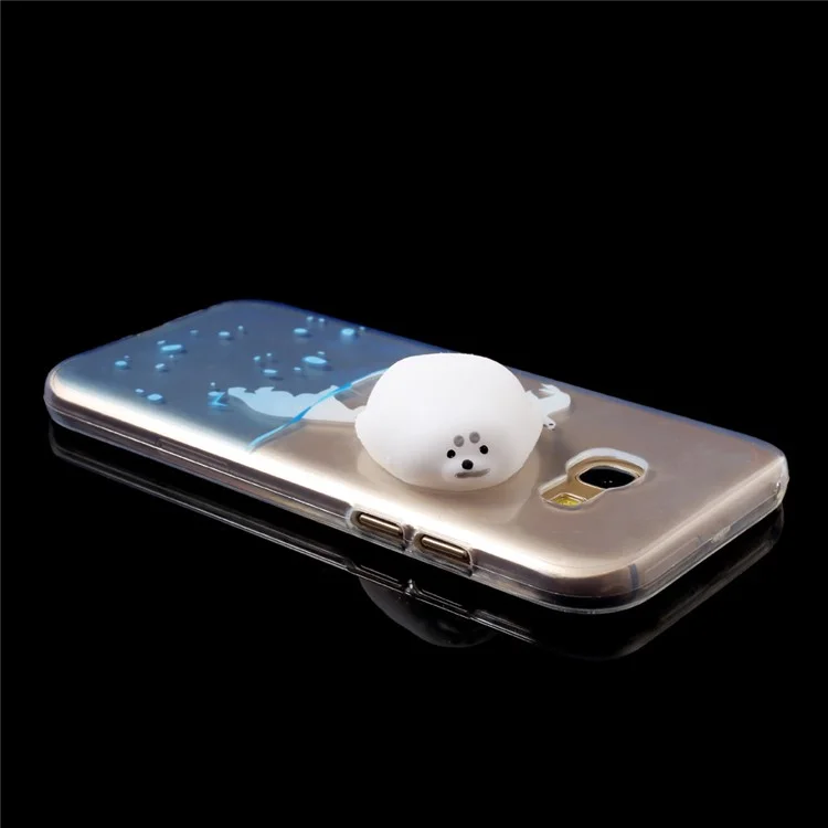3D Squishy Silicone Seal Sea Dog Pattern Printing TPU Phone Case for Samsung Galaxy A5 (2017) SM-A520F