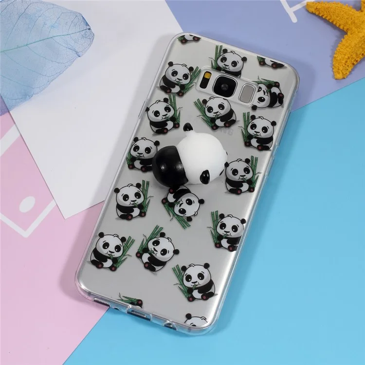 Squishy Soft 3D Silicone Kneading Panda TPU Case for Samsung Galaxy S8+ Plus SM-G955 - Panda Pattern