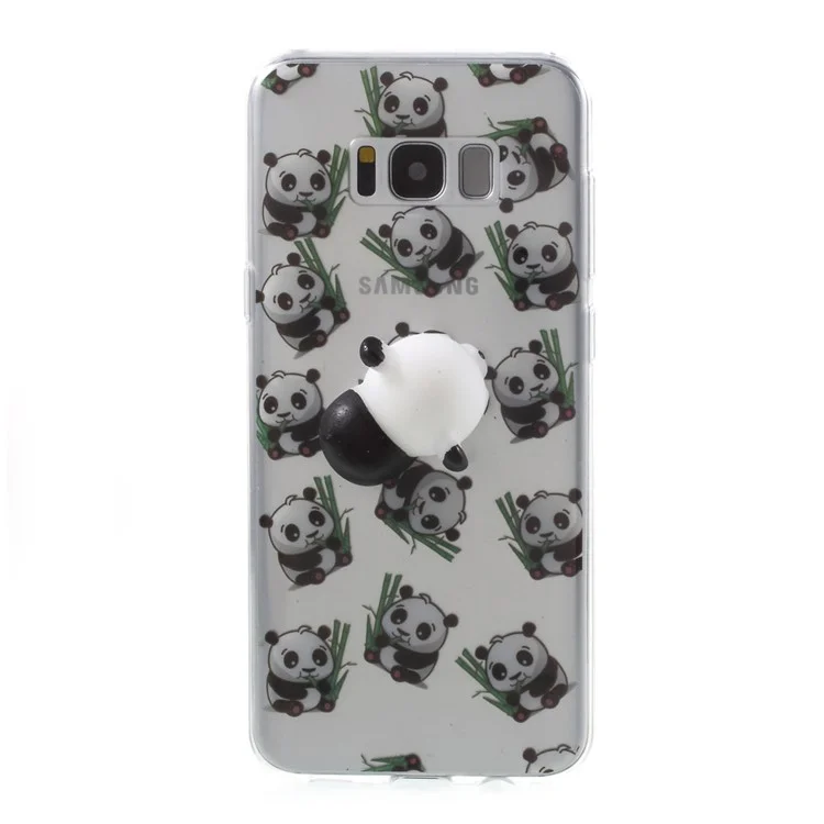 Squishy Soft 3D Silicone Kneading Panda TPU Case for Samsung Galaxy S8+ Plus SM-G955 - Panda Pattern