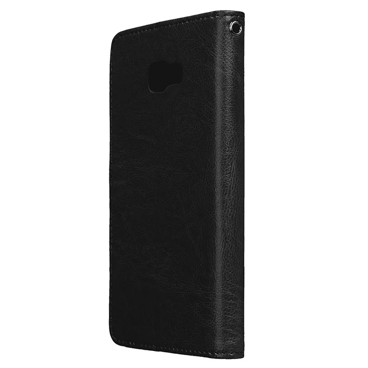 Crazy Horse Wallet PU Leather Cover with Stand for Samsung Galaxy A5 (2017) SM-A520 - Black
