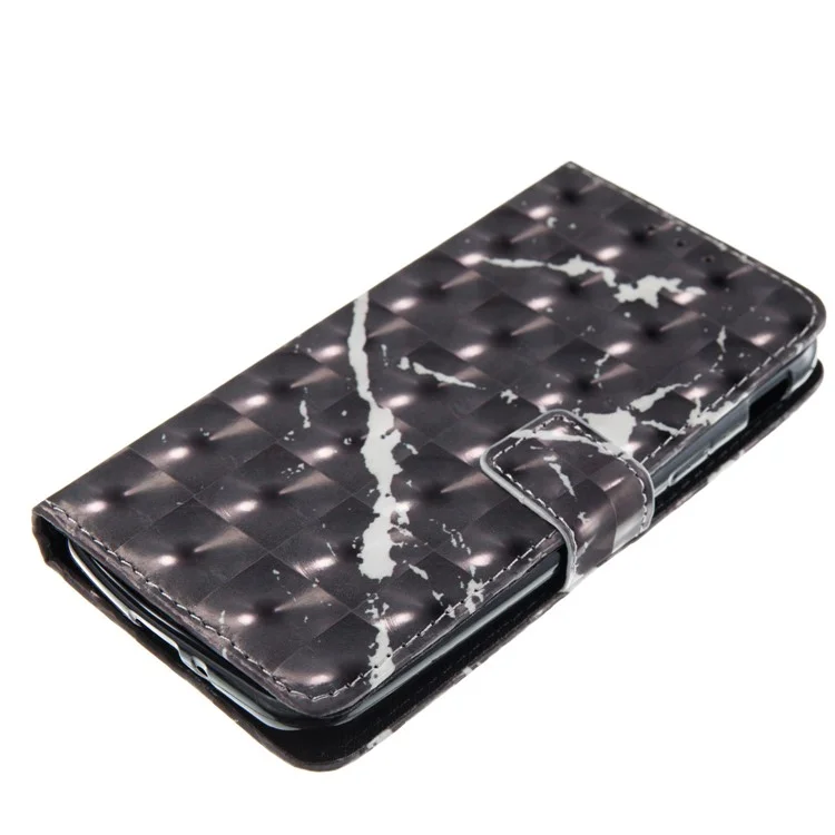 Marble Pattern 3D Wallet PU Leather Stand Case for Samsung Galaxy Xcover 4 - Black