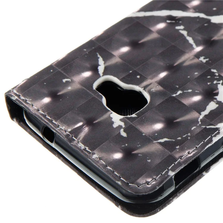 Marble Pattern 3D Wallet PU Leather Stand Case for Samsung Galaxy Xcover 4 - Black