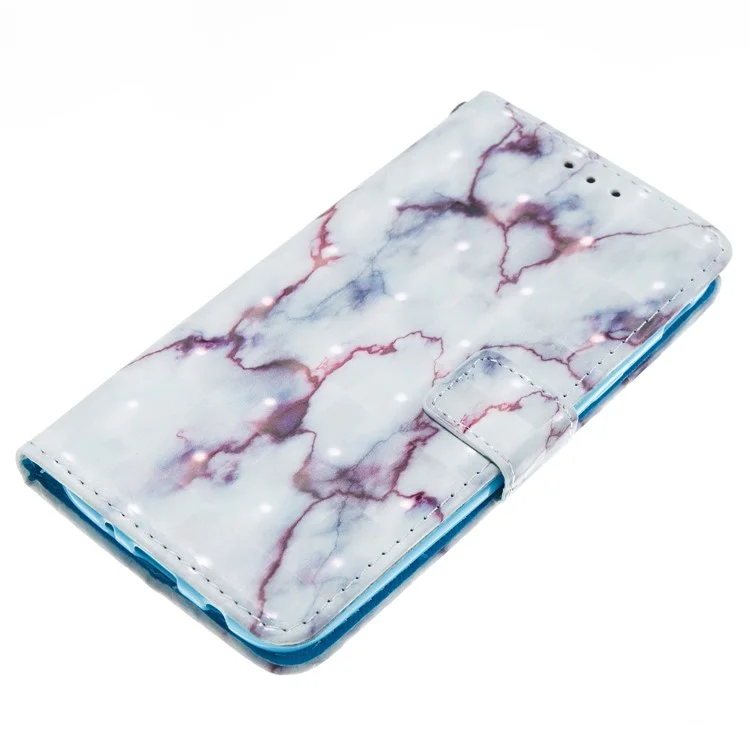 3D Marble Pattern PU Leather Wallet Stand Cover for Samsung Galaxy J5 (2017) J530 EU Version - Red