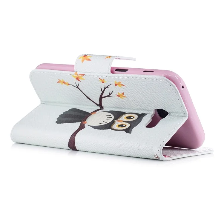 Pattern Printing Magnetic Leather Wallet Phone Case with Stand for Samsung Galaxy A5 (2017) SM-A520 - Owl