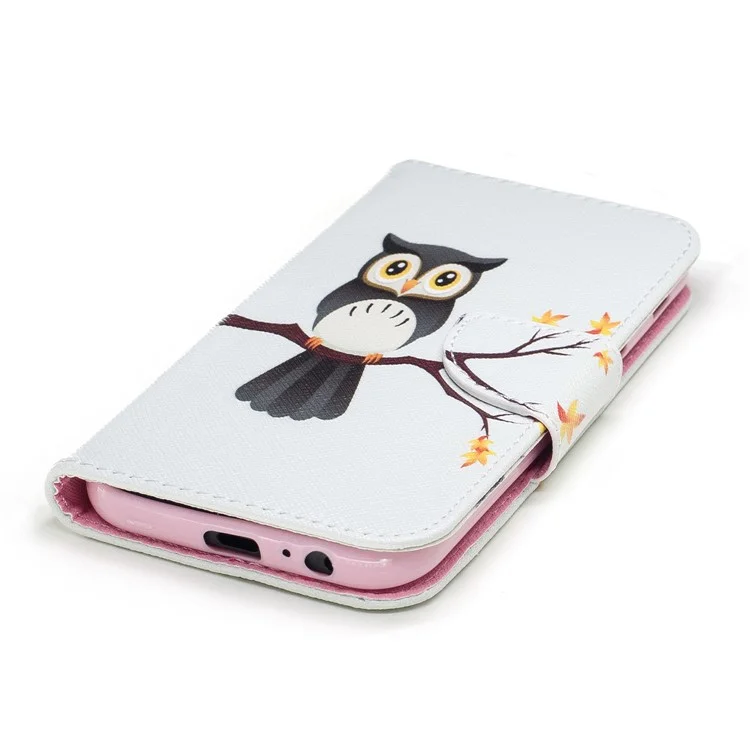 Pattern Printing Magnetic Leather Wallet Phone Case with Stand for Samsung Galaxy A5 (2017) SM-A520 - Owl