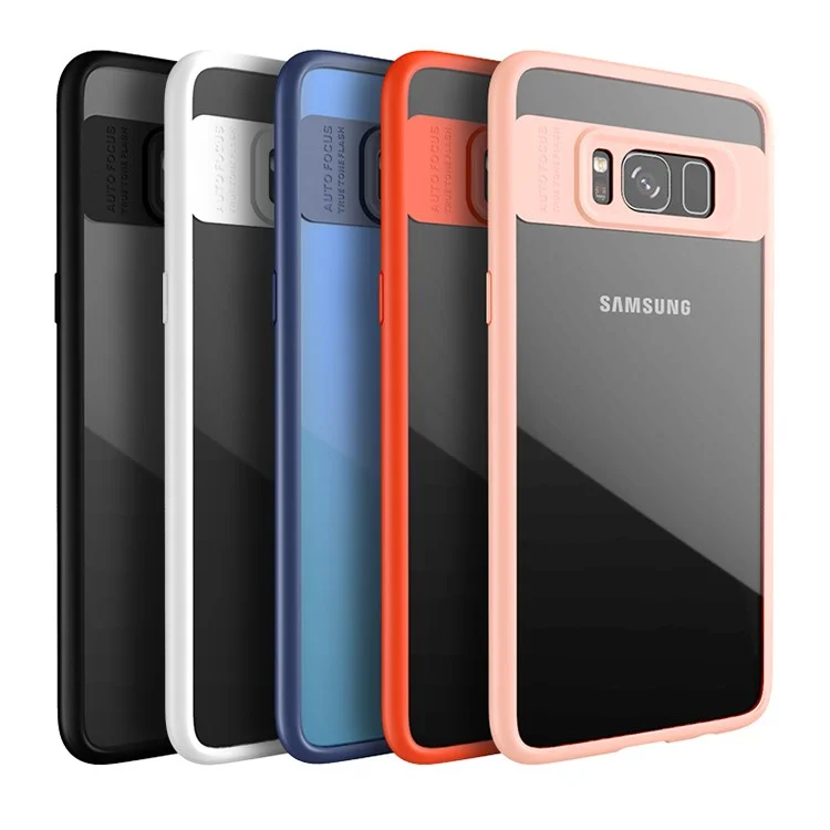 For Samsung Galaxy S8 SM-G950 IPAKY Hybrid TPU Frame + Clear Acrylic Phone Case - Black