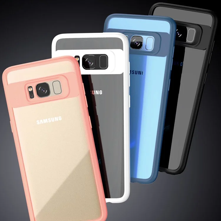 For Samsung Galaxy S8 SM-G950 IPAKY Hybrid TPU Frame + Clear Acrylic Phone Case - Black