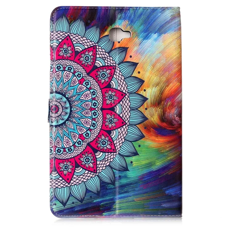 Pattern Printing Embossed Leather Protective Casing for Samsung Galaxy Tab A 10.1 (2016) T580 T585 - Flower