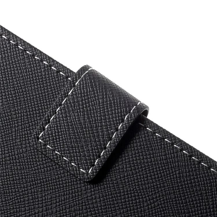 Cross Texture Wallet Leather Cover with Card Slots for Samsung Galaxy Note8 - Black