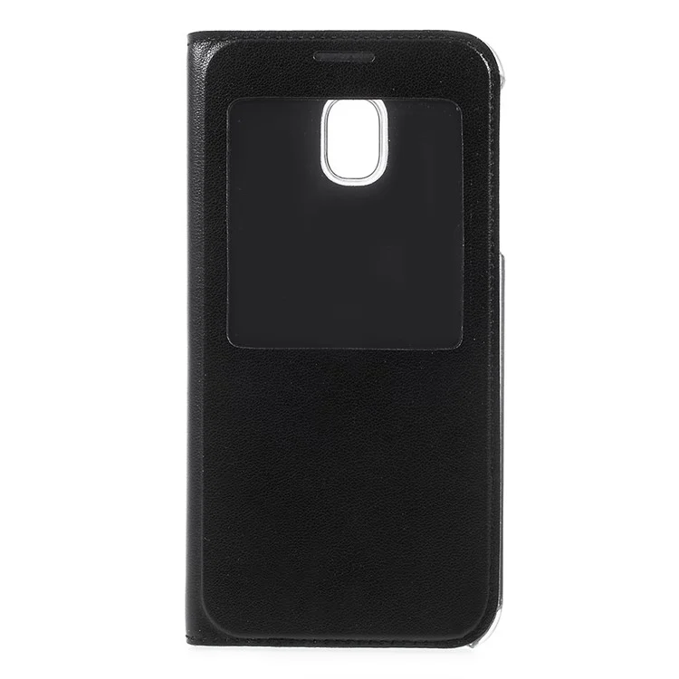 Information View Window Leather Shell for Samsung Galaxy J3 (2017) EU Version - Black