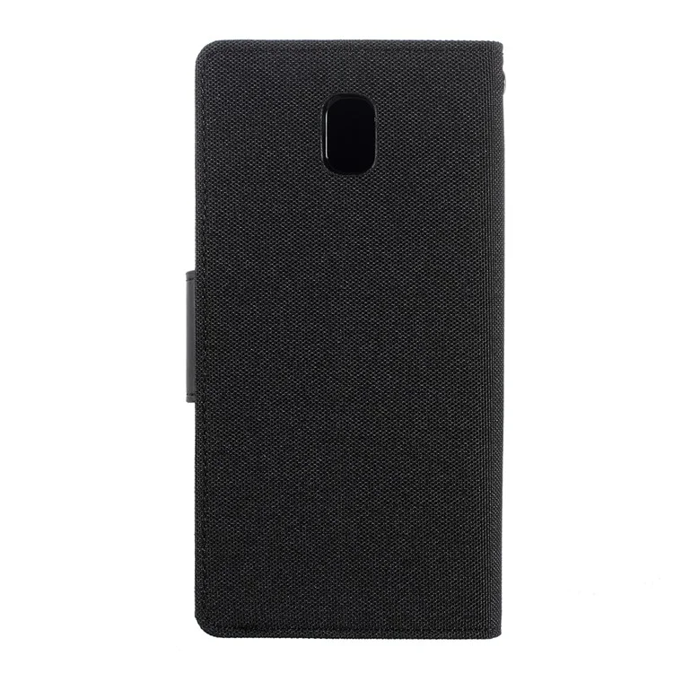 MERCURY GOOSPERY for Samsung Galaxy J7 (2017) EU Version Canvas Diary Leather Case - Black