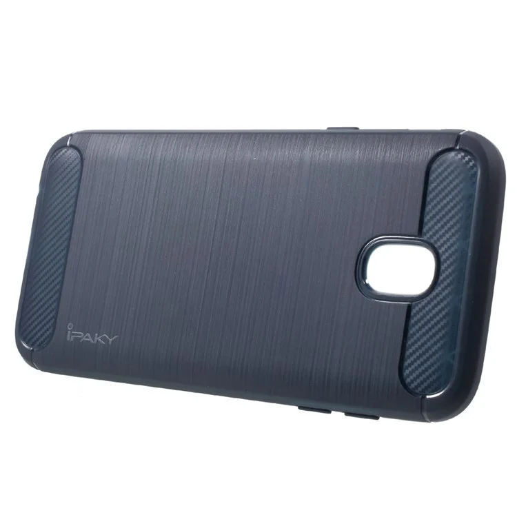 IPAKY Brushed TPU Gel Back Case for Samsung Galaxy J5 (2017) EU Version - Dark Blue