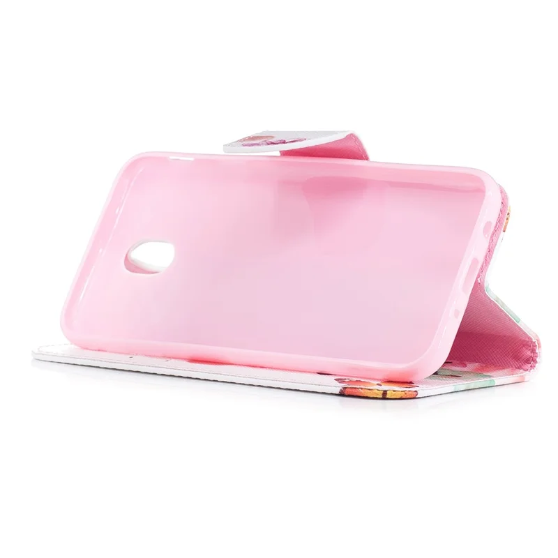 Pattern Printing PU Leather Wallet Cover with Stand for Samsung Galaxy J5 (2017) EU Version - Butterflies and Flowers