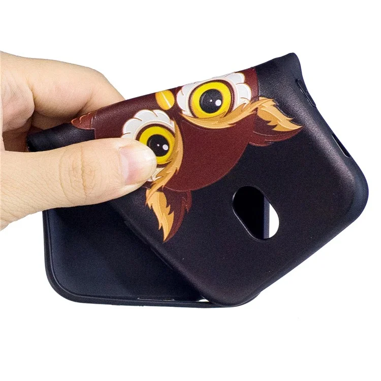 Soft Embossed Pattern Printing TPU Protective Case for Samsung Galaxy J7 (2017) EU Version - Owl