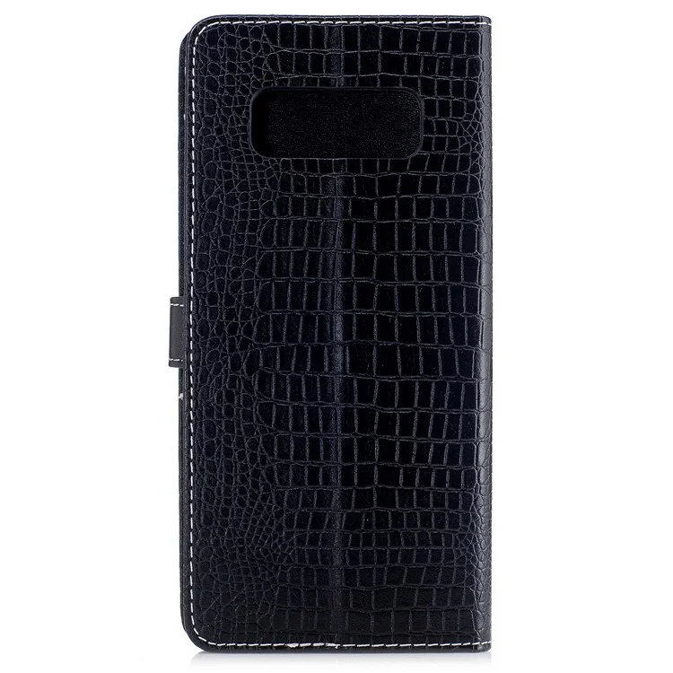Crocodile Texture PU Leather Wallet Phone Cover with Stand for Samsung Galaxy Note 8 - Black