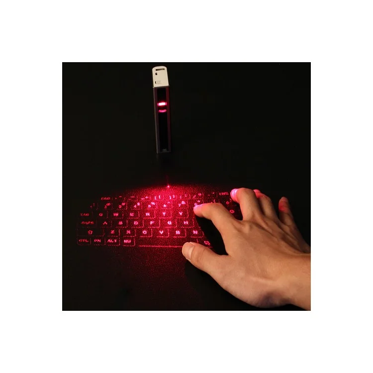 SHOWME 3 in 1 Virtual Laser Projection Bluetooth Keyboard + Power Bank + Bluetooth Speaker - Gold