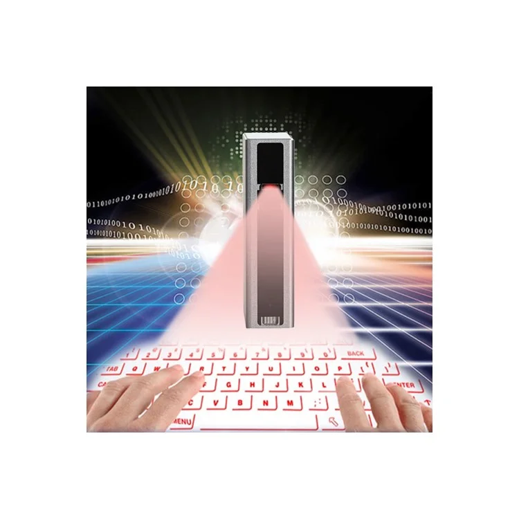 SHOWME 3 in 1 Virtual Laser Projection Bluetooth Keyboard + Power Bank + Bluetooth Speaker - Gold