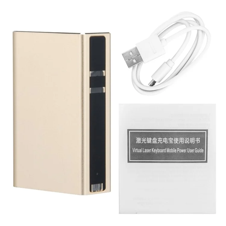 SHOWME 3 in 1 Virtual Laser Projection Bluetooth Keyboard + Power Bank + Bluetooth Speaker - Gold