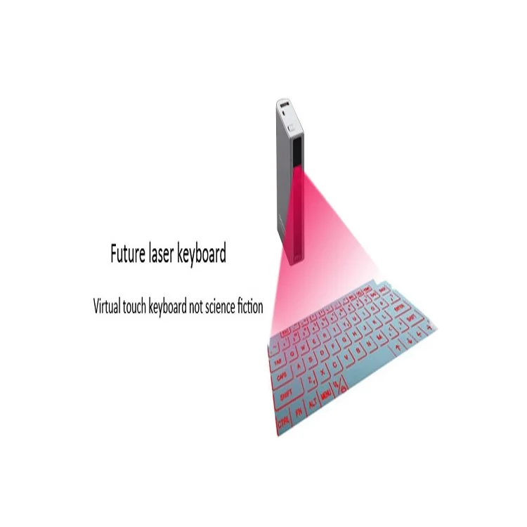 SHOWME 3 in 1 Virtual Laser Projection Bluetooth Keyboard + Power Bank + Bluetooth Speaker - Gold