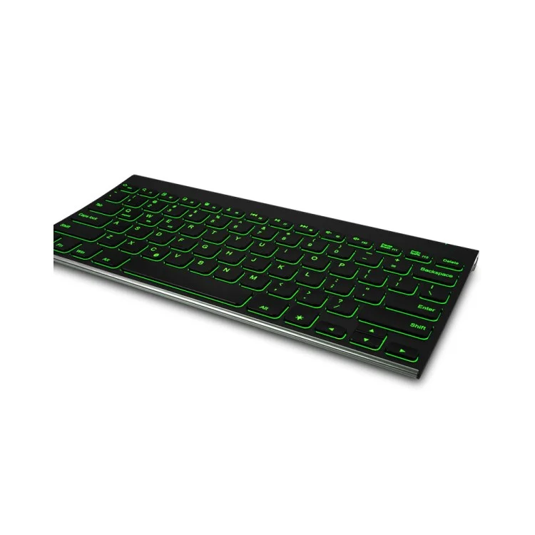 Ultra-thin Wireless Bluetooth Keyboard with Colorful LED Backlight for iOS Android Windows - Black