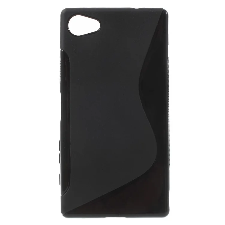 S Shape Anti-slip TPU Gel Cover for Sony Xperia Z5 Compact - Black