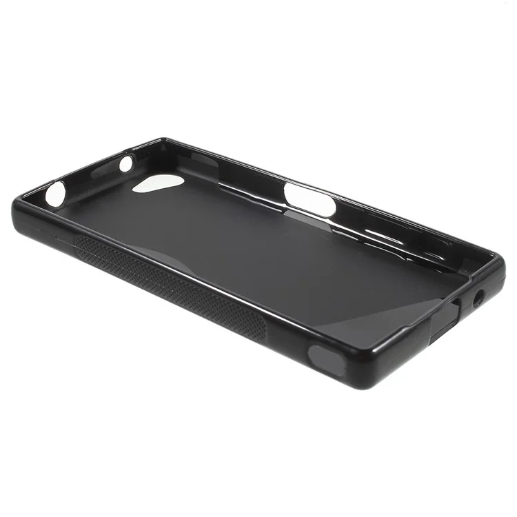 S Shape Anti-slip TPU Gel Cover for Sony Xperia Z5 Compact - Black
