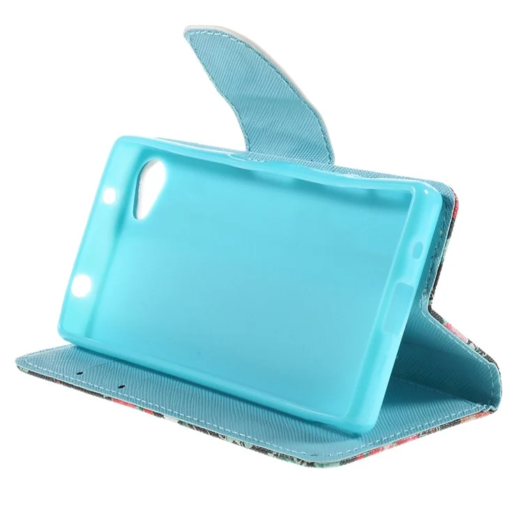 Wallet Leather Stand Cover for Sony Xperia Z5 Compact - Blooming Flowers