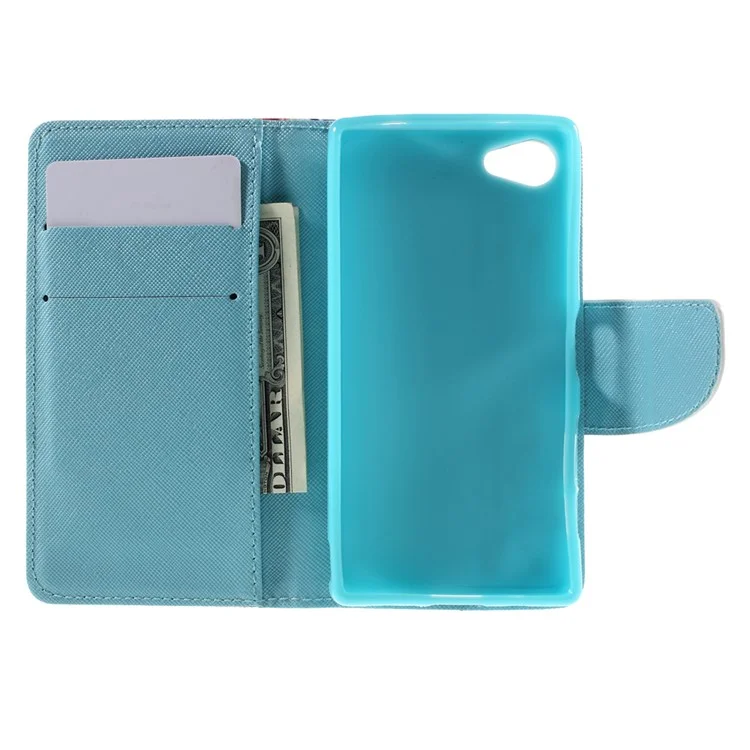 Wallet Leather Stand Cover for Sony Xperia Z5 Compact - Blooming Flowers