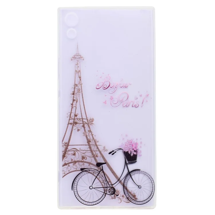 For Sony Xperia XA1 Ultra Patterned Ultra-thin Soft TPU Mobile Phone Case - Tower and Bicycle