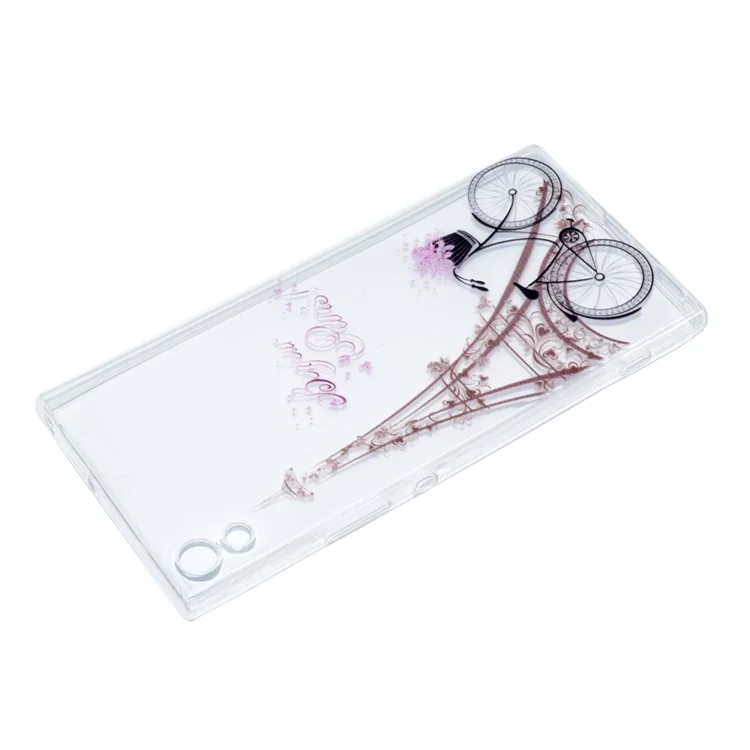 For Sony Xperia XA1 Ultra Patterned Ultra-thin Soft TPU Mobile Phone Case - Tower and Bicycle