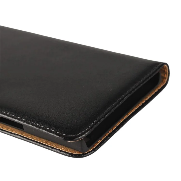 Genuine Split Leather Wallet Stand Case for Sony Xperia XA1 Ultra - Black