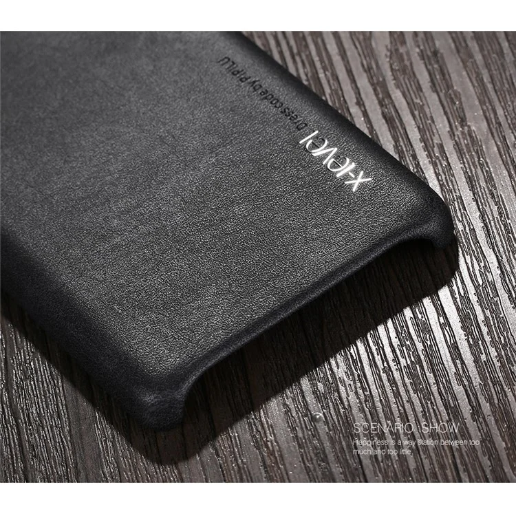 X-LEVEL Vintage Series Leather Coated Hard PC Case for Sony Xperia X - Black